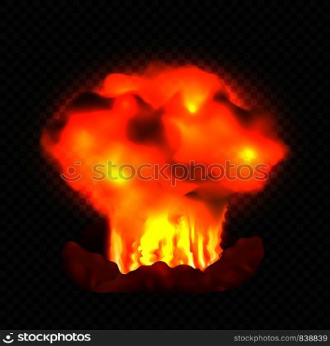 Nuclear explosion concept background. Realistic illustration of nuclear explosion vector concept background for web design. Nuclear explosion concept background, realistic style