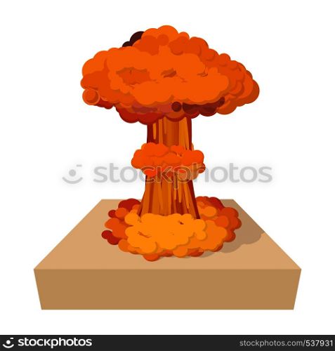 Nuclear explosion icon in cartoon style on a white background. Nuclear explosion icon, cartoon style
