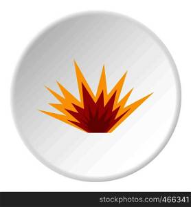 Nuclear explosion icon in flat circle isolated on white background vector illustration for web. Nuclear explosion icon circle