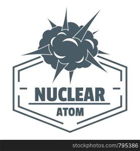 Nuclear explosion logo. Simple illustration of nuclear explosion vector logo for web. Nuclear explosion logo, simple gray style