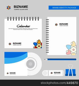 Nuclear Logo, Calendar Template, CD Cover, Diary and USB Brand Stationary Package Design Vector Template