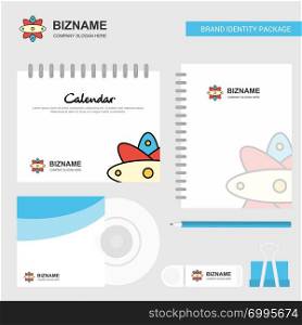 Nuclear Logo, Calendar Template, CD Cover, Diary and USB Brand Stationary Package Design Vector Template