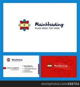 Nuclear Logo design with Tagline & Front and Back Busienss Card Template. Vector Creative Design