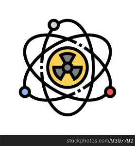 nuclear physics nuclear energy color icon vector. nuclear physics nuclear energy sign. isolated symbol illustration. nuclear physics nuclear energy color icon vector illustration