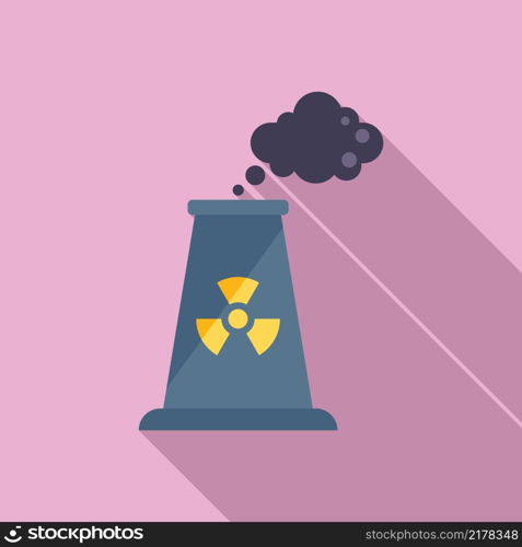 Nuclear plant icon flat vector. Global climate. Ecology warm. Nuclear plant icon flat vector. Global climate