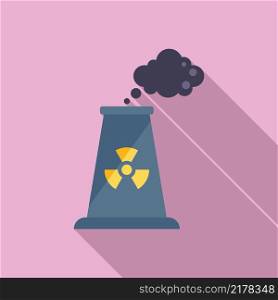 Nuclear plant icon flat vector. Global climate. Ecology warm. Nuclear plant icon flat vector. Global climate