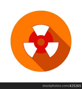 Nuclear power flat icon on a white background. Nuclear power flat icon