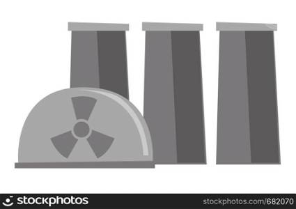 Nuclear power plant vector cartoon illustration isolated on white background.. Nuclear power plant vector cartoon illustration.