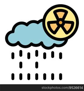 Nuclear rain icon outline vector. Air dust. Eco purify color flat. Nuclear rain icon vector flat