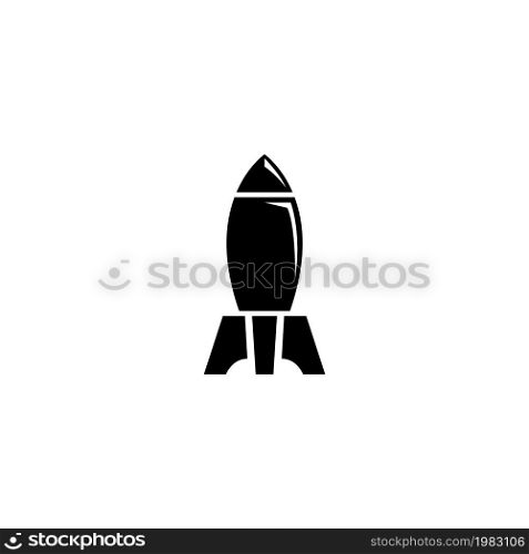 Nuclear Rocket Air Bomb, Atomic Bombshell. Flat Vector Icon illustration. Simple black symbol on white background. Nuclear Rocket Air Bomb, Bombshell sign design template for web and mobile UI element. Nuclear Rocket Air Bomb, Atomic Bombshell. Flat Vector Icon illustration. Simple black symbol on white background. Nuclear Rocket Air Bomb, Bombshell sign design template for web and mobile UI element.