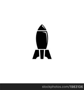 Nuclear Rocket Air Bomb, Atomic Bombshell. Flat Vector Icon illustration. Simple black symbol on white background. Nuclear Rocket Air Bomb, Bombshell sign design template for web and mobile UI element. Nuclear Rocket Air Bomb, Atomic Bombshell. Flat Vector Icon illustration. Simple black symbol on white background. Nuclear Rocket Air Bomb, Bombshell sign design template for web and mobile UI element.