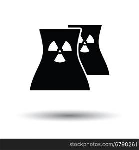 Nuclear station icon. White background with shadow design. Vector illustration.