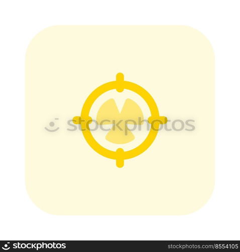 Nuclear target with crosshair isolated on white background