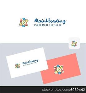 Nuclear vector logotype with business card template. Elegant corporate identity. - Vector