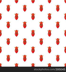 Nuclear warhead pattern. Cartoon illustration of nuclear warhead vector pattern for web. Nuclear warhead pattern, cartoon style