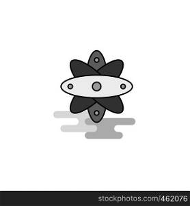 Nuclear Web Icon. Flat Line Filled Gray Icon Vector
