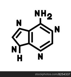 nucleic acid bases biochemistry line icon vector. nucleic acid bases biochemistry sign. isolated contour symbol black illustration. nucleic acid bases biochemistry line icon vector illustration