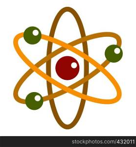 Nucleus and orbiting electrons icon flat isolated on white background vector illustration. Nucleus and orbiting electrons icon isolated