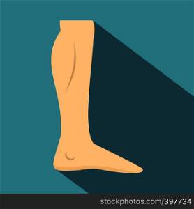 Nude human leg icon. Flat illustration of nude human leg vector icon for web. Nude human leg icon, flat style