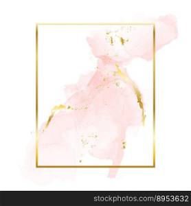 Nude rose gold brush strokes in rectangle foil vector image