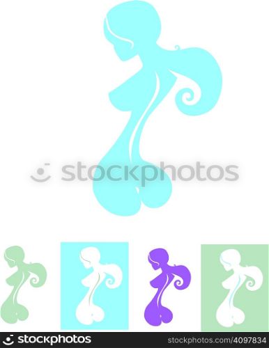 Nude silhouette of human body. Vector Illustration.