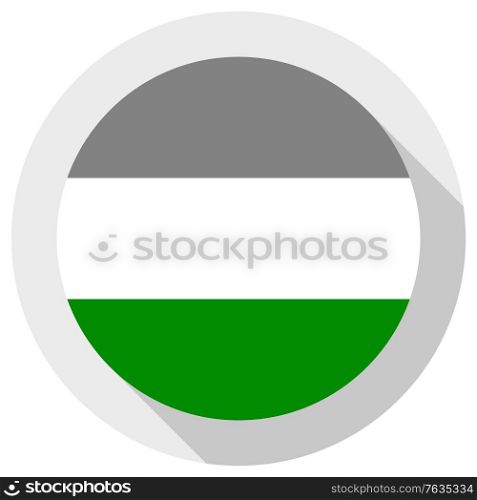 Nudism Pride Flag, round shape icon on white background, vector illustration