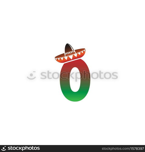 Number 0 Mexican hat concept design illustration