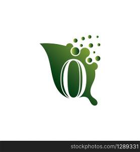 Number 0 with leaf logo modern Creative template design