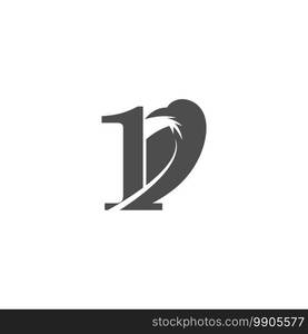 Number 1 and crow combination icon logo design vector