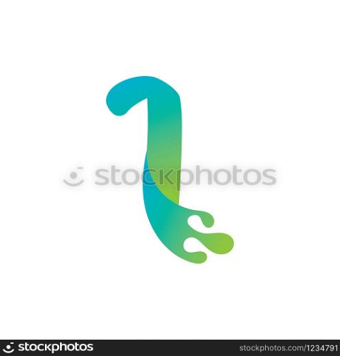 Number 1 logo design with water splash ripple template