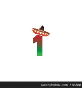 Number 1 Mexican hat concept design illustration