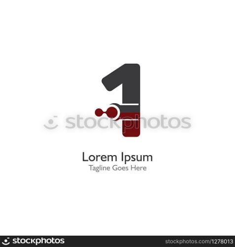 Number 1 with Antom Creative logo or symbol template design