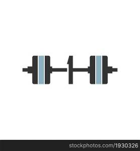 Number 1 with barbell icon fitness design template vector