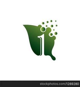 Number 1 with leaf logo modern Creative template design