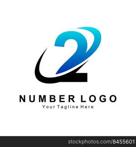 Number 2 two logo design premium icon vector illustration for company banner sticker product brand