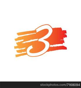 Number 3 Creative logo illustration symbol template