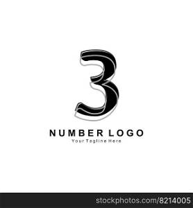 number 3 three logo design, premium icon vector, illustration for company, banner, sticker, product brand