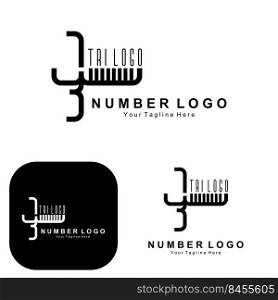 number 3 three logo design, premium icon vector, illustration for company, banner, sticker, product brand