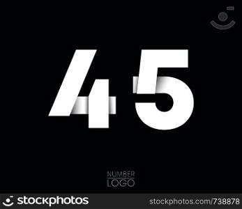 Number 4 and 5 template logo design. Vector illustration.. Number 4 and 5 template logo design. Vector illustration