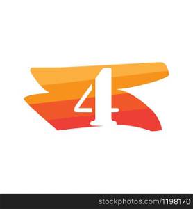 Number 4 Creative logo illustration symbol template