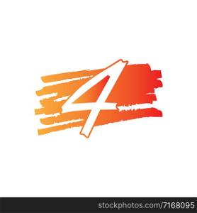 Number 4 Creative logo illustration symbol template