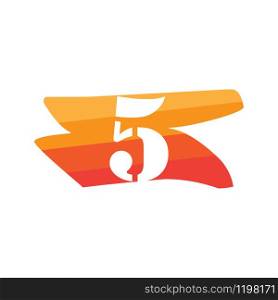 Number 5 Creative logo illustration symbol template