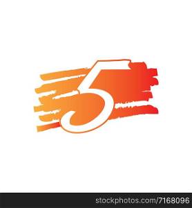 Number 5 Creative logo illustration symbol template