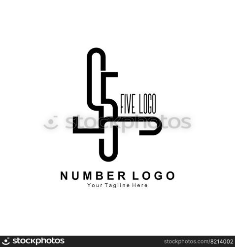 number 5 five logo design, premium simple icon vector, suitable for company, banner, sticker, product brand