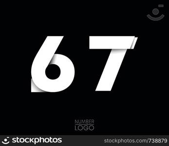 Number 6 and 7 template logo design. Vector illustration.. Number 6 and 7 template logo design. Vector illustration