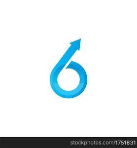 number 6 Arrows logo template vector icon illustration design