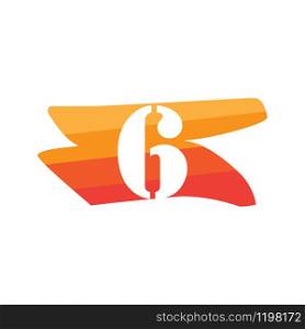 Number 6 Creative logo illustration symbol template