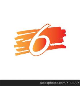 Number 6 Creative logo illustration symbol template