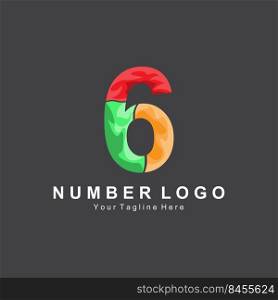 Number 6 six logo design premium icon vector illustration for company banner sticker product brand