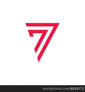 Number 7 logo icon design template 